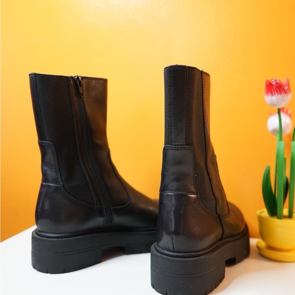 Geox Black Leather Ankle Booties - Picture 5 of 8